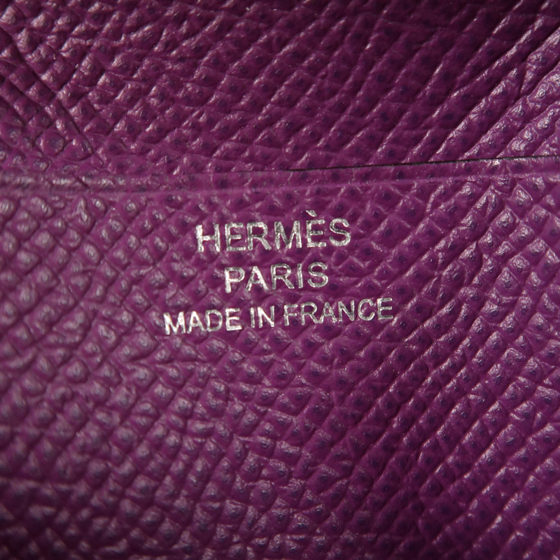HERMES Epsom皮革Bearn Compact Wallet銀扣錢包-6