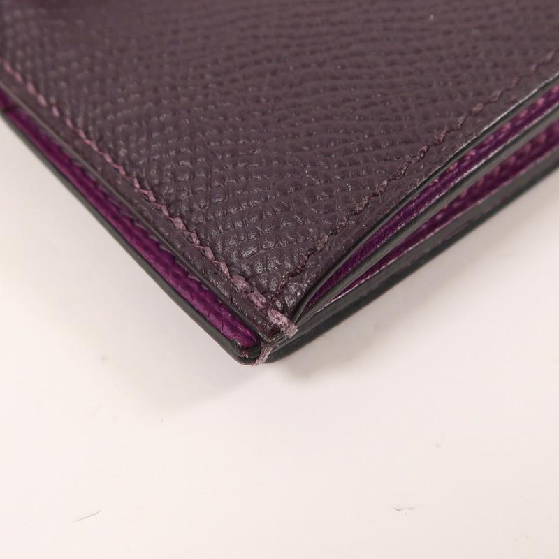 HERMES Epsom皮革Bearn Compact Wallet銀扣錢包-10