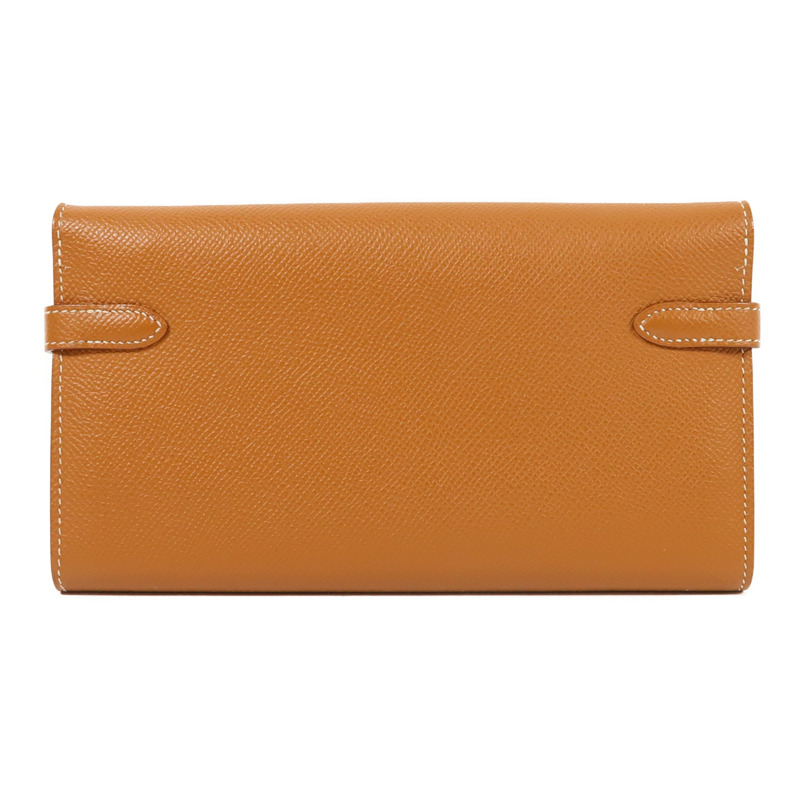 HERMES Epsom皮革Kelly Long Wallet銀扣長錢包-1