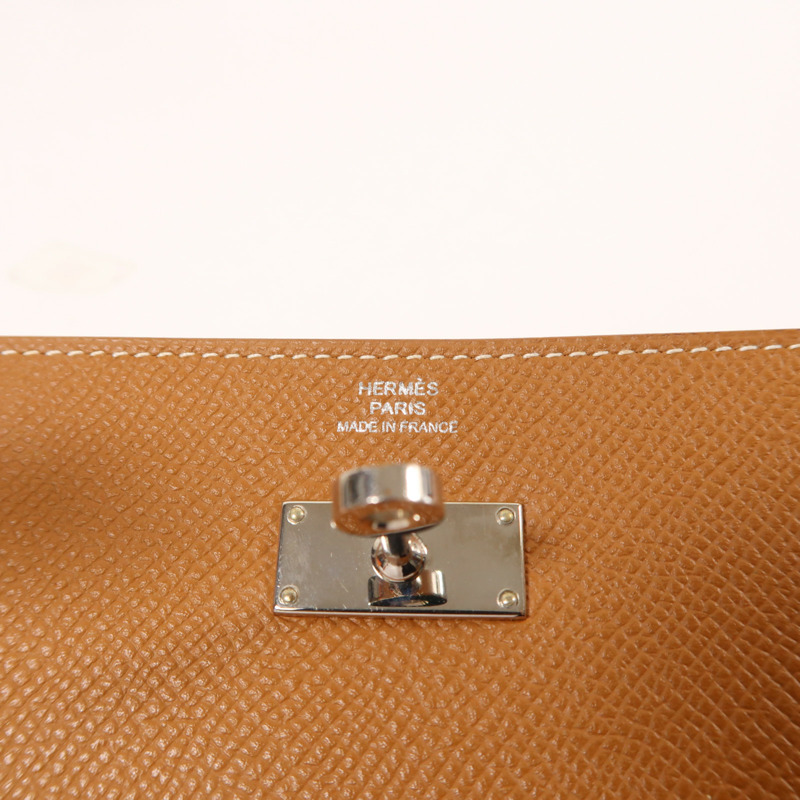 HERMES Epsom皮革Kelly Long Wallet銀扣長錢包-5
