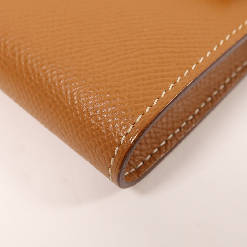 HERMES Epsom皮革Kelly Long Wallet銀扣長錢包-9