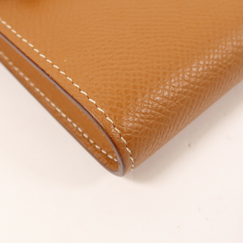 HERMES Epsom皮革Kelly Long Wallet銀扣長錢包-10