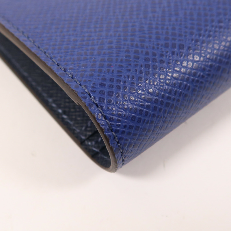 LOUIS VUITTON Taiga Long Wallet銀扣長錢包-11