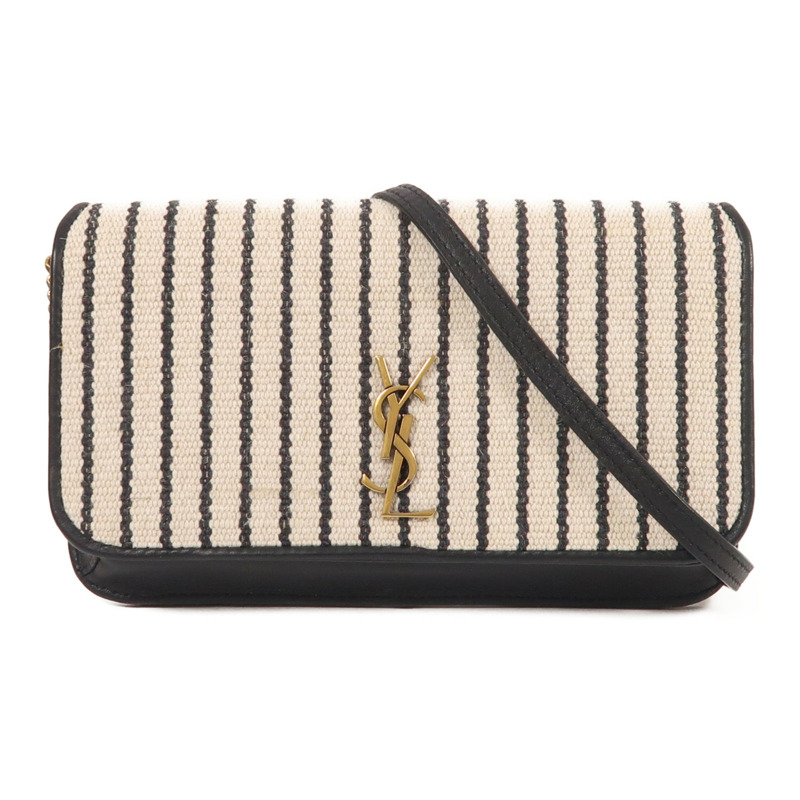 YVES SAINT LAURENT 帆布Chain Shoulder金扣肩背袋-0