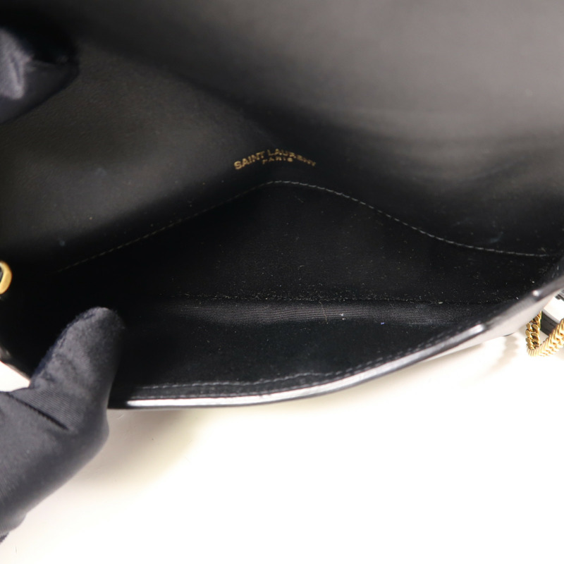 YVES SAINT LAURENT 帆布Chain Shoulder金扣肩背袋-4