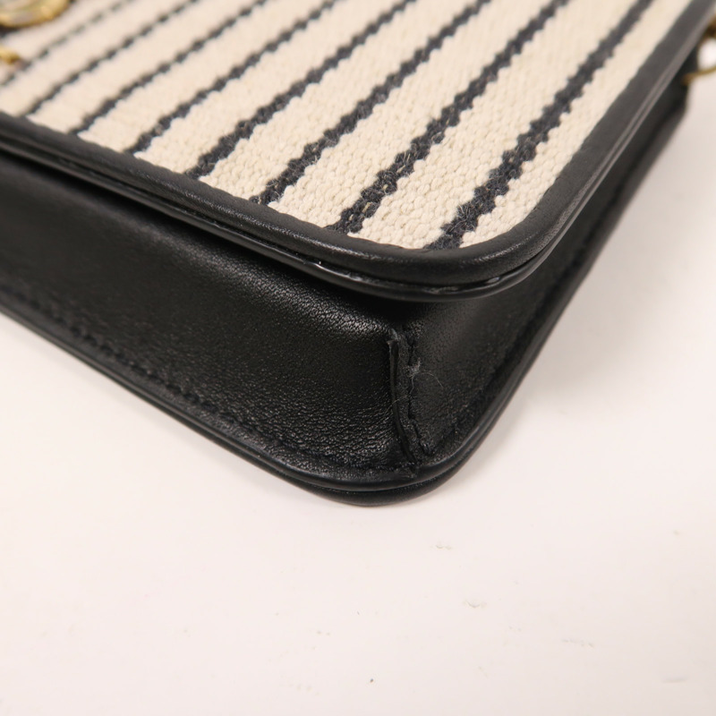 YVES SAINT LAURENT 帆布Chain Shoulder金扣肩背袋-10