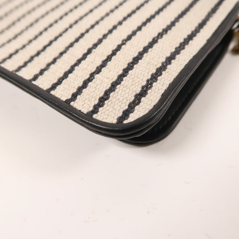 YVES SAINT LAURENT 帆布Chain Shoulder金扣肩背袋-12