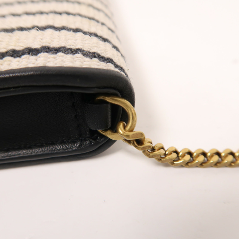 YVES SAINT LAURENT 帆布Chain Shoulder金扣肩背袋-15