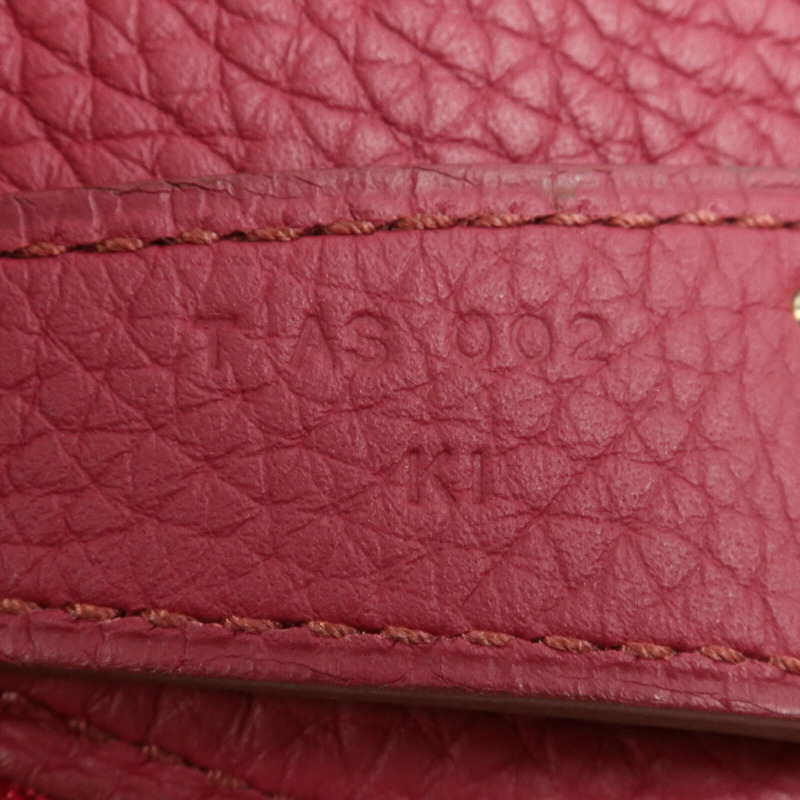 HERMES Clemence皮革Lindy 30銀扣手挽肩背兩用袋Rouge Grenade-6