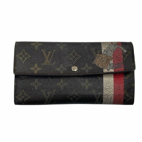 LOUIS VUITTON 路易威登 M61360 Groom Portefeuille Sarah PVC帆布 長夾 棕色老花