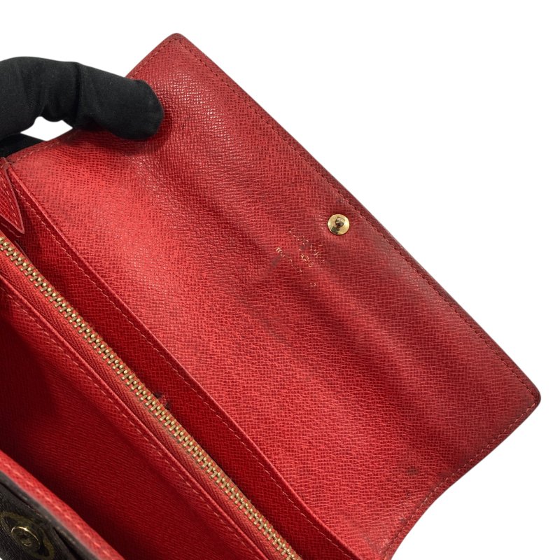 LOUIS VUITTON 路易威登 M61360 Groom Portefeuille Sarah PVC帆布 長夾 棕色老花-9