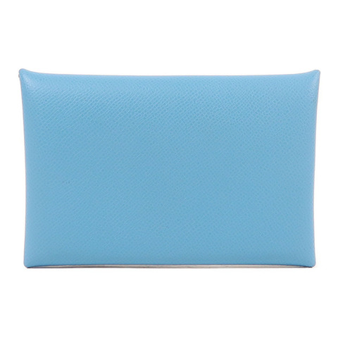 HERMES Epsom皮革Calvi Card Holder銀扣卡片套