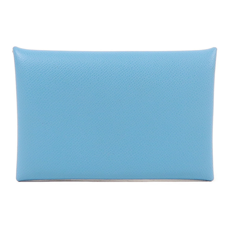 HERMES Epsom皮革Calvi Card Holder銀扣卡片套-0