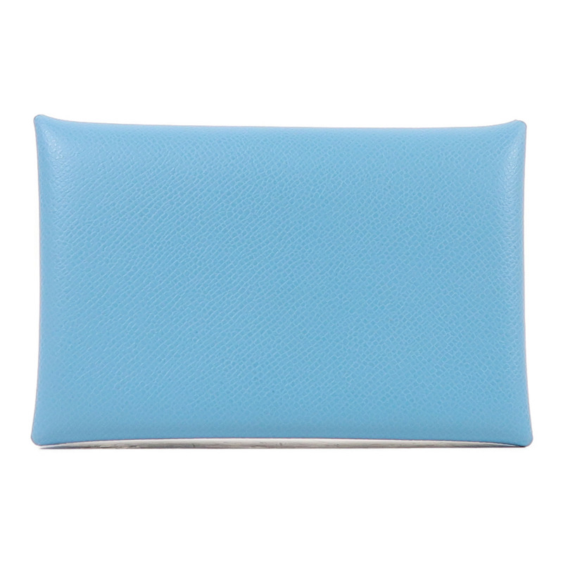 HERMES Epsom皮革Calvi Card Holder銀扣卡片套-1