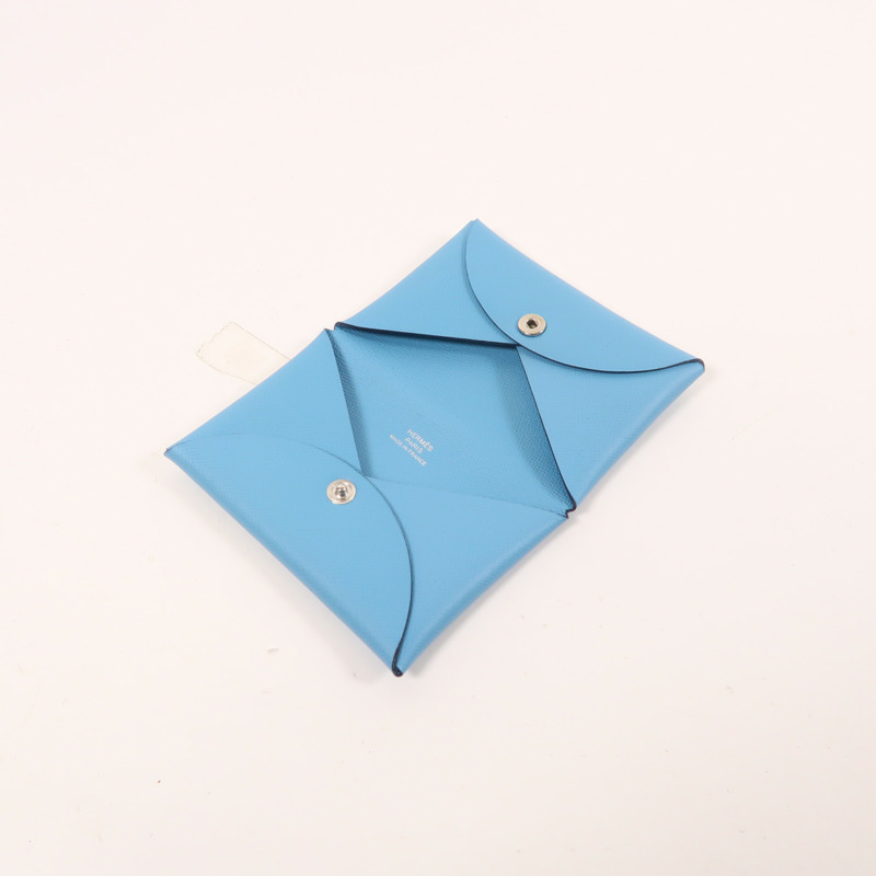 HERMES Epsom皮革Calvi Card Holder銀扣卡片套-4