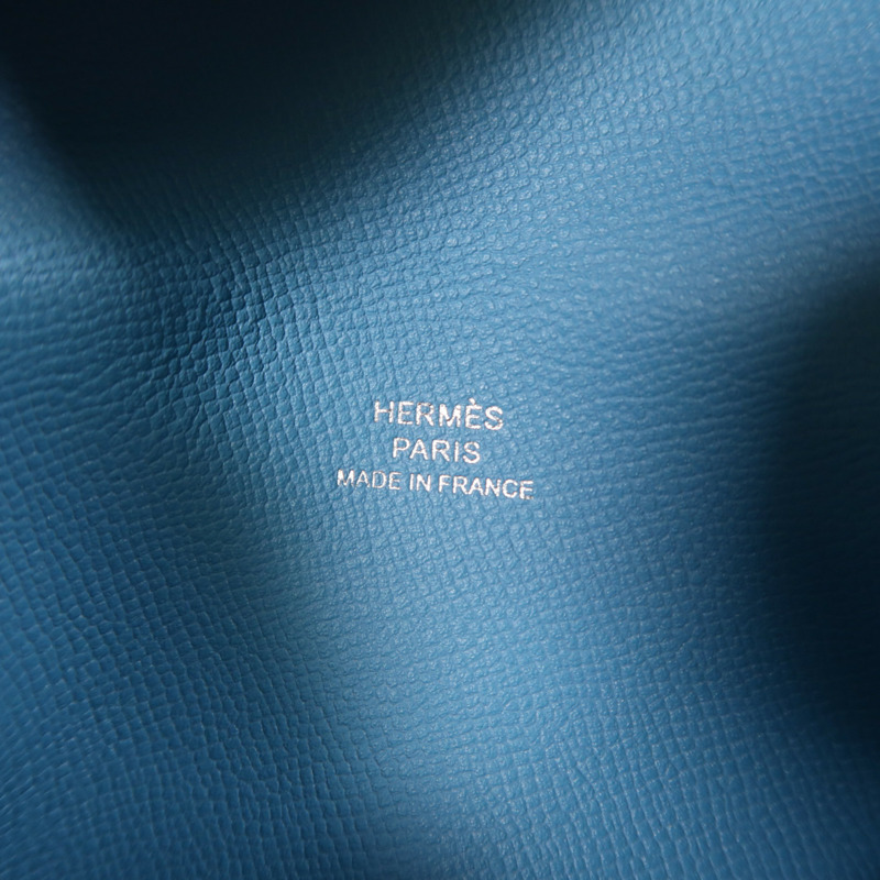 HERMES Epsom皮革Calvi Card Holder銀扣卡片套-5