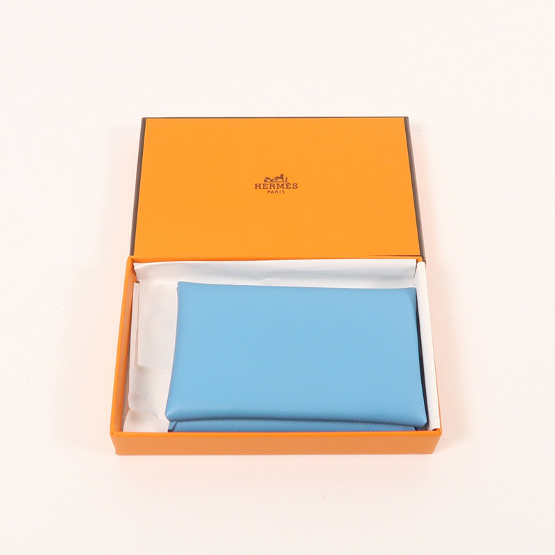 HERMES Epsom皮革Calvi Card Holder銀扣卡片套-7