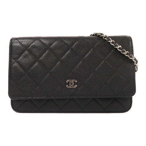 CHANEL 牛皮皮革WOC Wallet On Chain銀扣鏈帶肩背袋