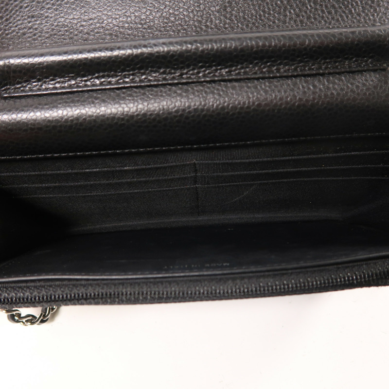 CHANEL 牛皮皮革WOC Wallet On Chain銀扣鏈帶肩背袋-4