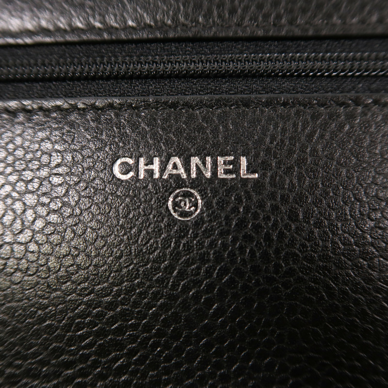 CHANEL 牛皮皮革WOC Wallet On Chain銀扣鏈帶肩背袋-5