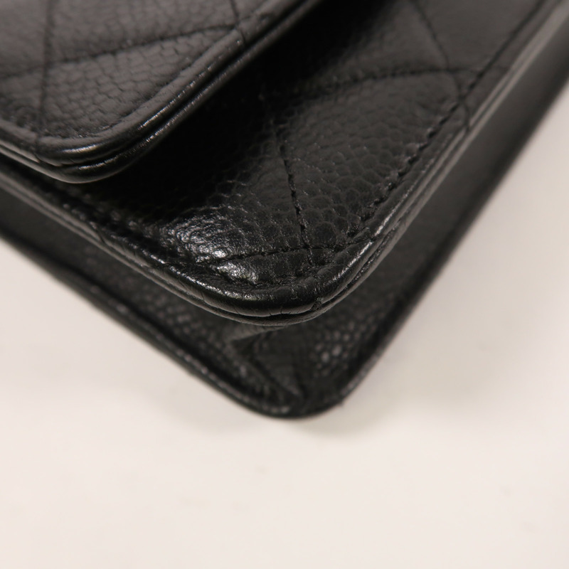 CHANEL 牛皮皮革WOC Wallet On Chain銀扣鏈帶肩背袋-10