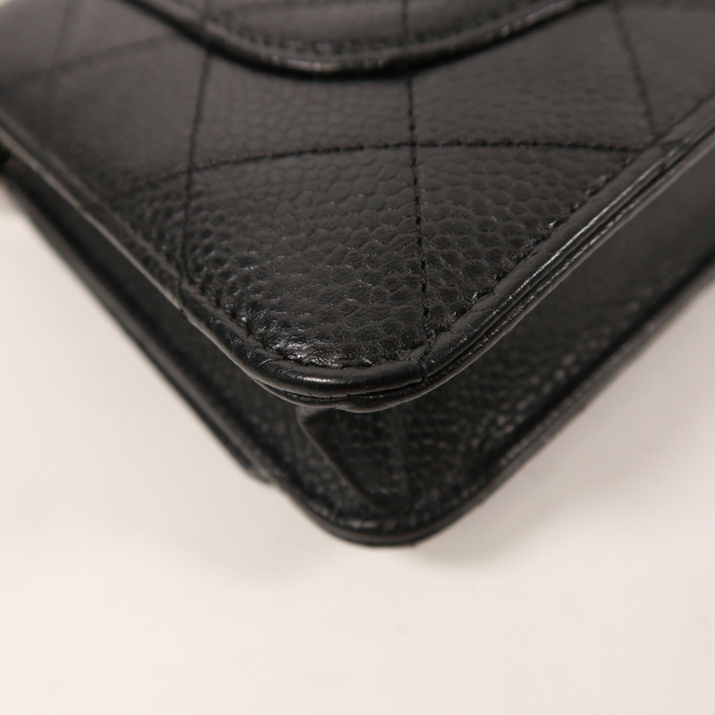 CHANEL 牛皮皮革WOC Wallet On Chain銀扣鏈帶肩背袋-12