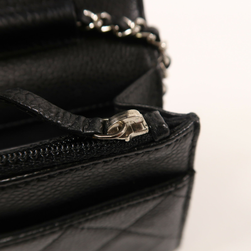 CHANEL 牛皮皮革WOC Wallet On Chain銀扣鏈帶肩背袋-14