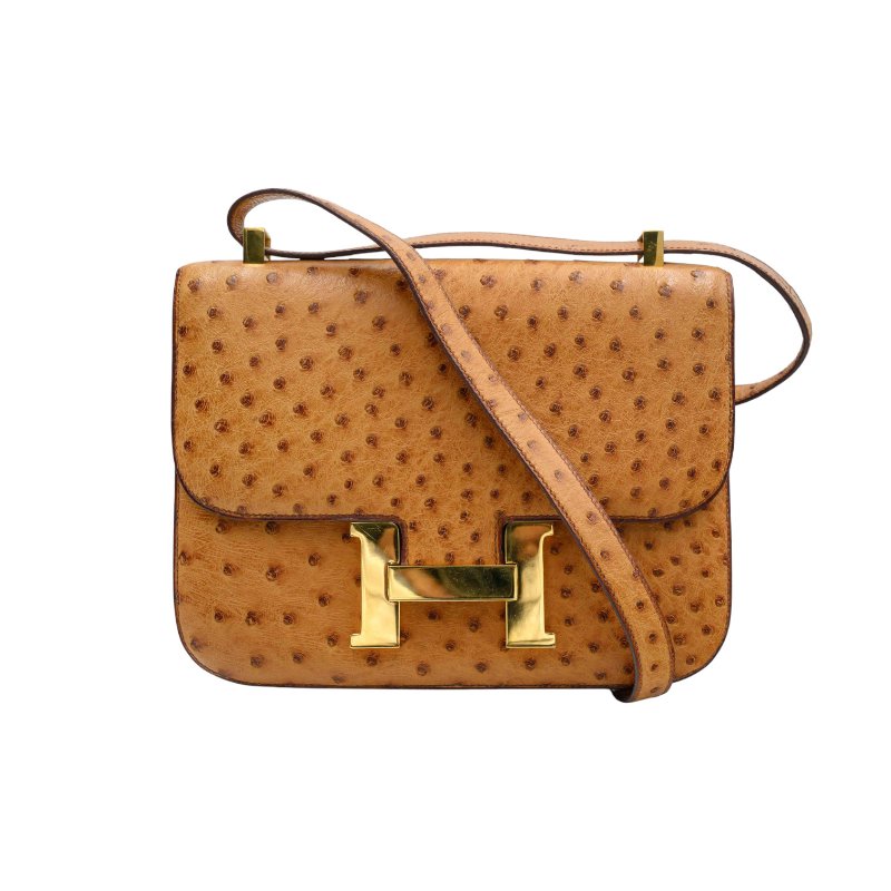 HERMES愛馬仕Box Constance 23鴕鳥康康包手袋-0