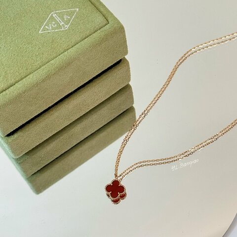 梵克雅寶 Sweet Alhambra系列18K金紅玉髓項鍊VCARN59M00