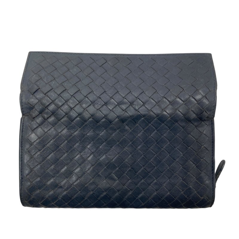 BOTTEGA VENETA 寶緹嘉 INTRECCIATO 細皮革編織 皮革 長夾 深藍色-6