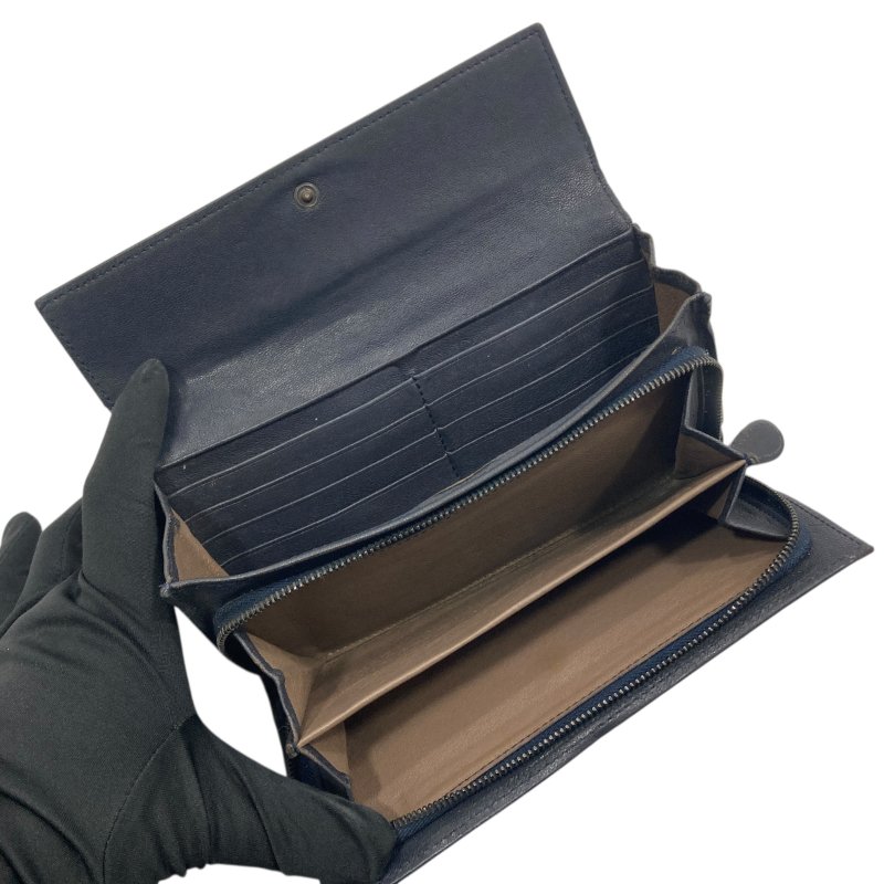 BOTTEGA VENETA 寶緹嘉 INTRECCIATO 細皮革編織 皮革 長夾 深藍色-7