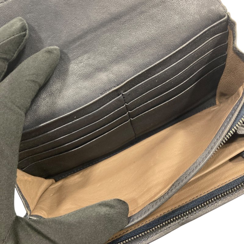 BOTTEGA VENETA 寶緹嘉 INTRECCIATO 細皮革編織 皮革 長夾 深藍色-9