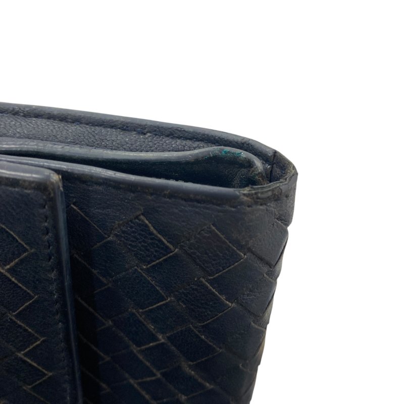 BOTTEGA VENETA 寶緹嘉 INTRECCIATO 細皮革編織 皮革 長夾 深藍色-18