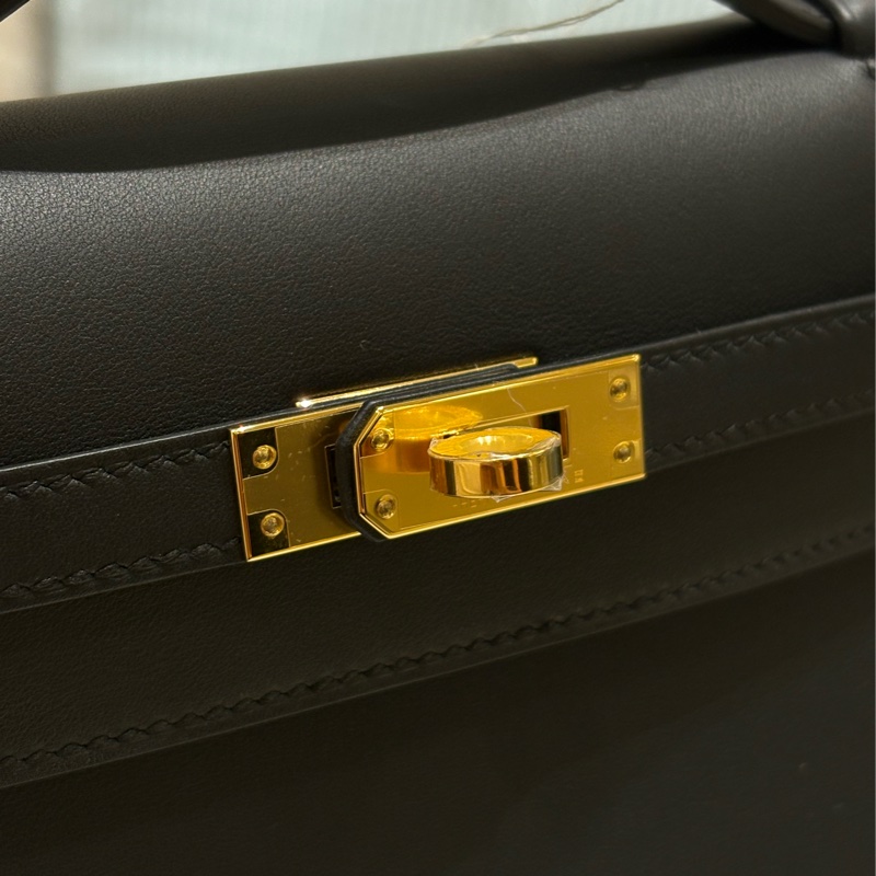 Hermes Mini Kelly Pochette 黑色金扣 全新現貨-5