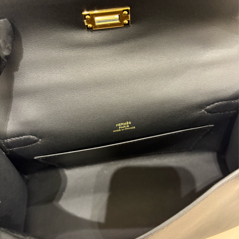 Hermes Mini Kelly Pochette 黑色金扣 全新現貨-10