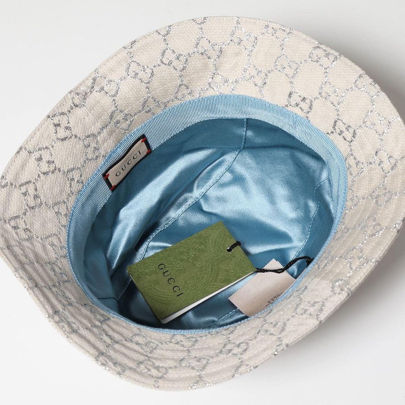 G💎Han's house精品服飾💎UCCI 滿版 刺繡 反光銀線 老花 漁夫帽 帽子-2