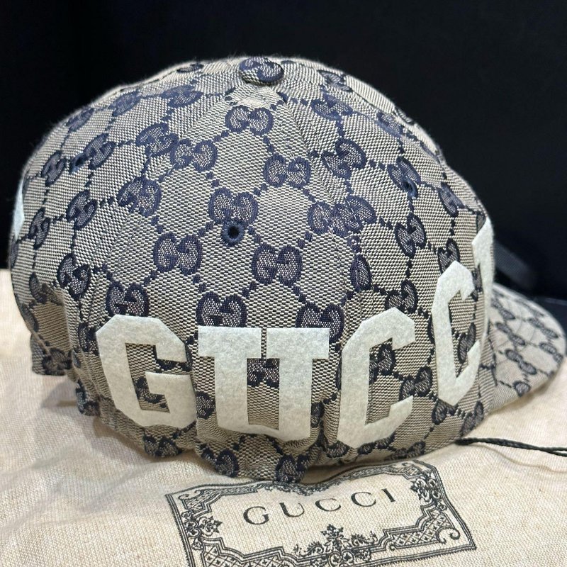 💎Han's house精品服飾💎GUCCI 滿版 老花 帽子 ‎751400 義大利製 男 原價15000-4