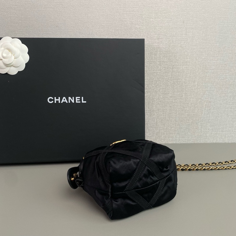 Chanel 22P 黑金 Mini 餃子包｜尼龍緞面｜98新 31開｜附卡-5