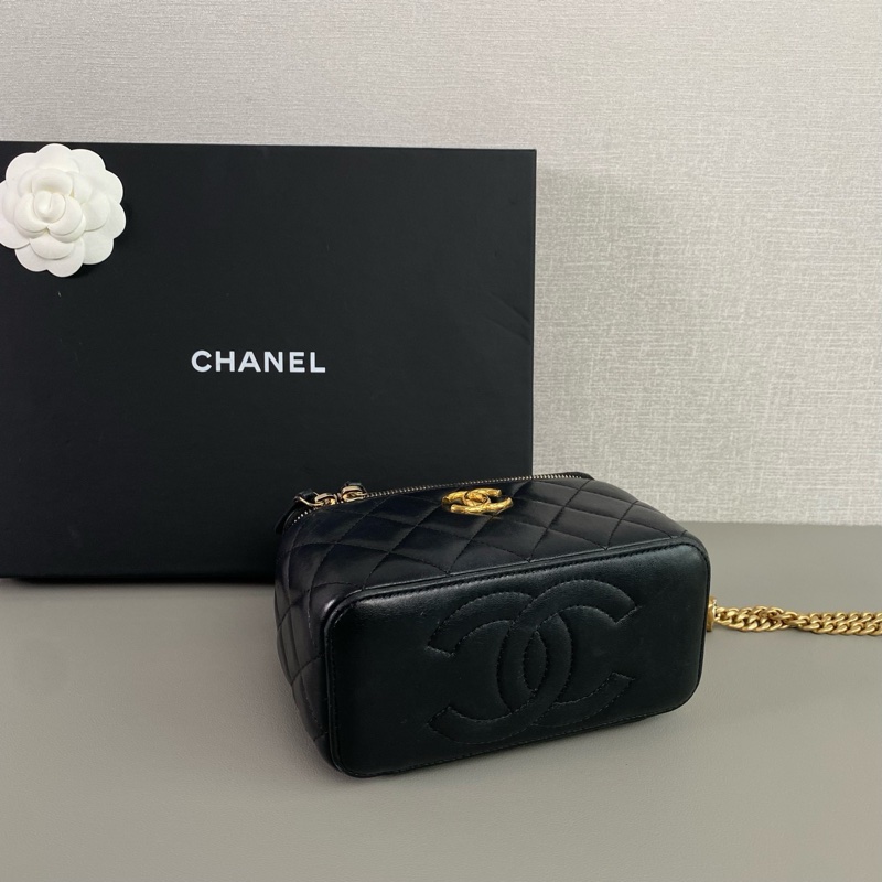 CHANEL 23B 黑金羊皮 金柱長盒子｜98新 芯片款｜稀有長盒｜滿分收藏度｜超美氣場款-5