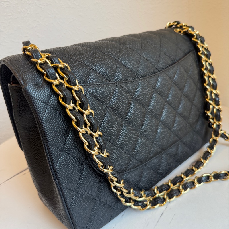 Chanel jumbo 黑色荔枝😍😍-6