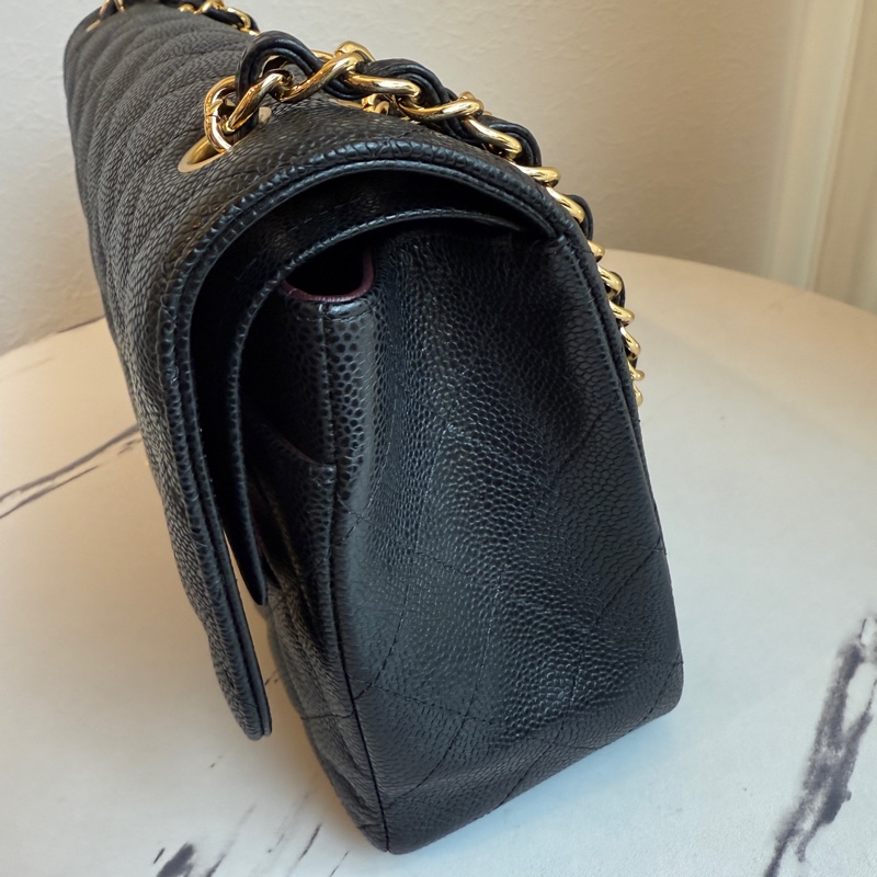 Chanel jumbo 黑色荔枝😍😍-8