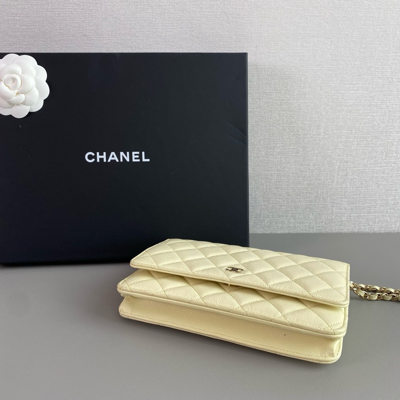 Chanel 23S 奶油淡黃荔枝皮 WOC｜98新 芯片款｜稀有清新色｜實背耐造款｜完美氣質色-2