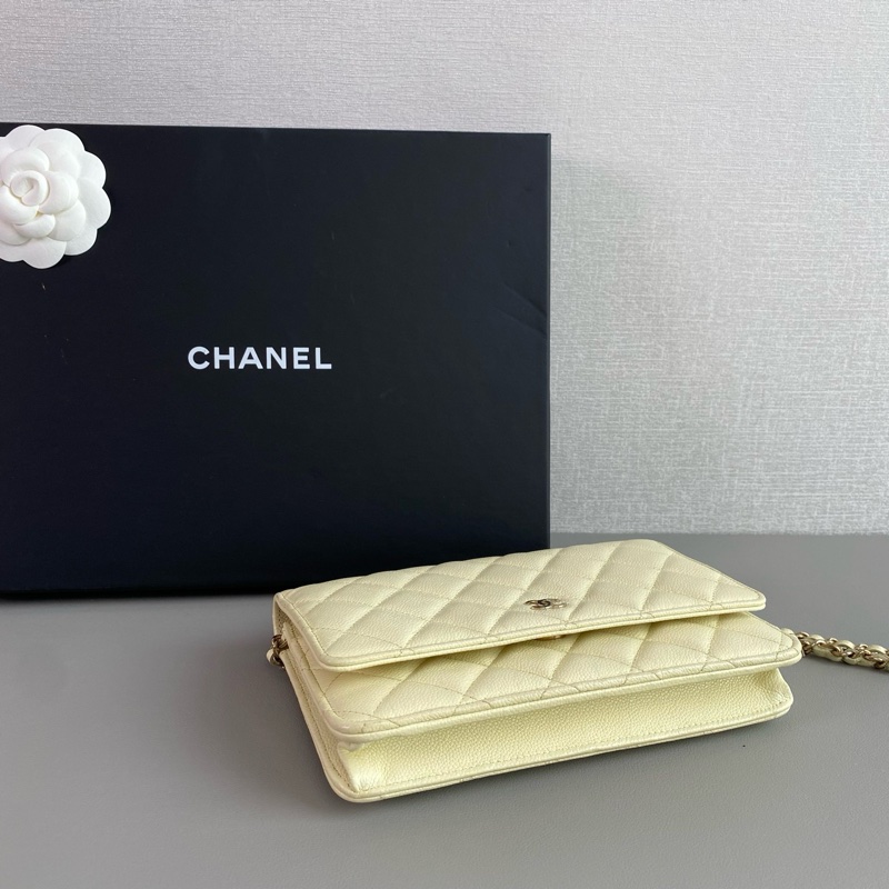 Chanel 23S 奶油淡黃荔枝皮 WOC｜98新 芯片款｜稀有清新色｜實背耐造款｜完美氣質色-4