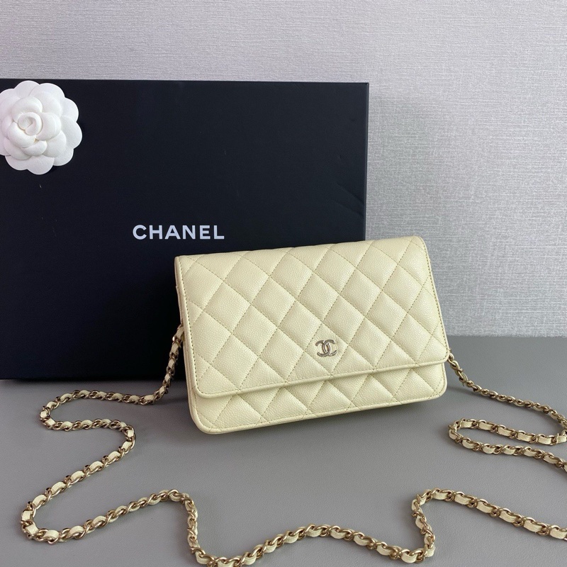 Chanel 23S 奶油淡黃荔枝皮 WOC｜98新 芯片款｜稀有清新色｜實背耐造款｜完美氣質色-5