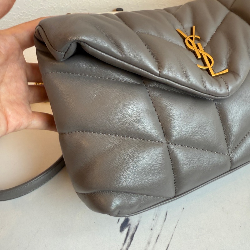 ysl 超好看的灰色 斜背包~~-2