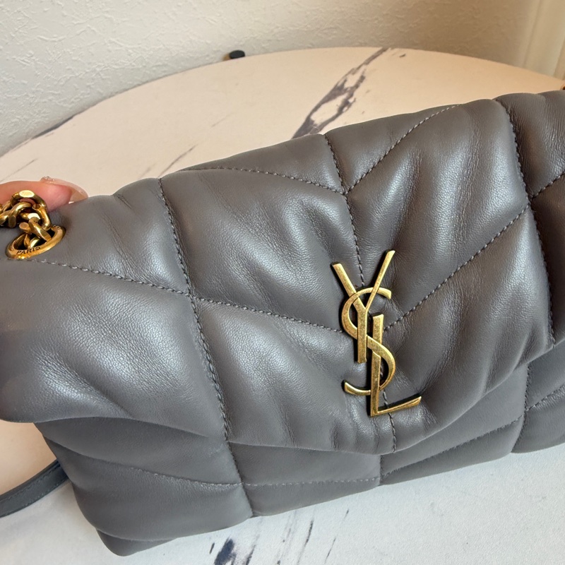 ysl 超好看的灰色 斜背包~~-3