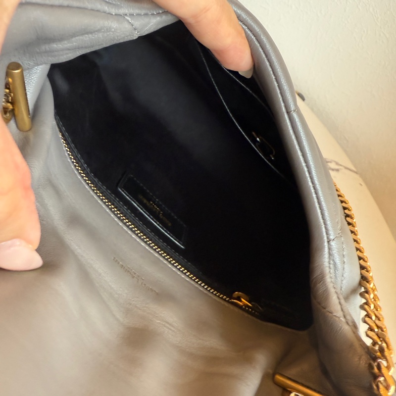 ysl 超好看的灰色 斜背包~~-11