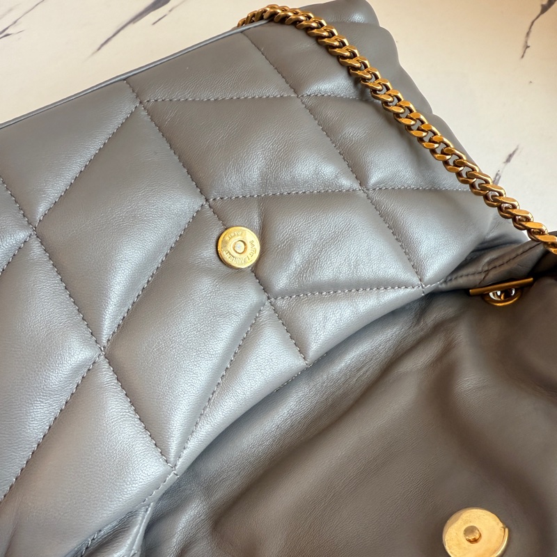 ysl 超好看的灰色 斜背包~~-12