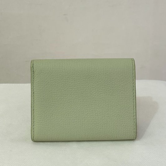 LOEWE淺灰綠色雙面釦式短夾-1