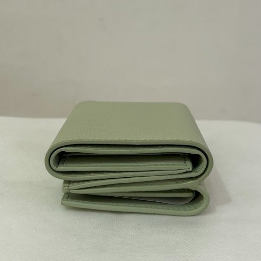 LOEWE淺灰綠色雙面釦式短夾-4